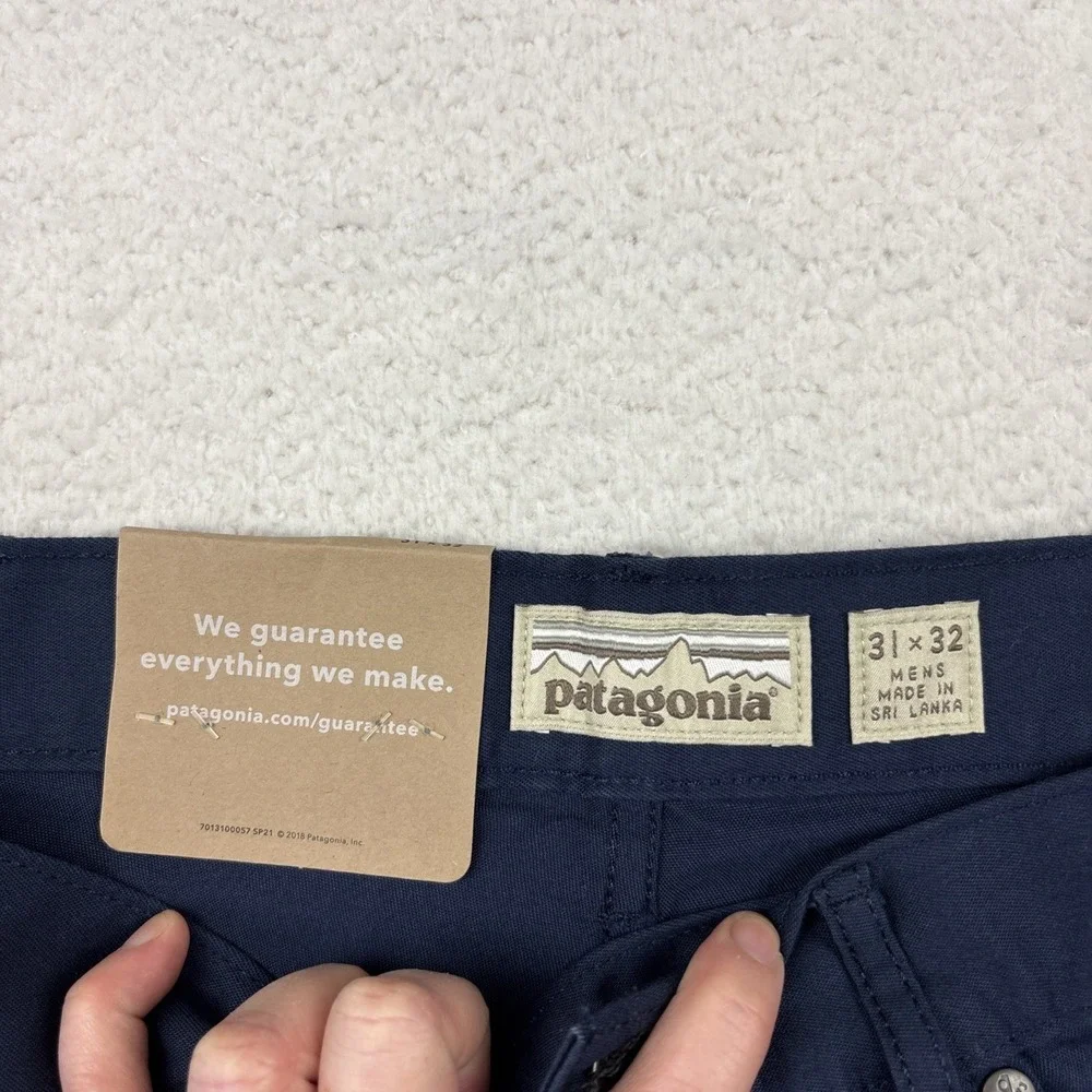 NEW PATAGONIA Performance Twill Jeans Mens 31/32 Navy Blue Slim Fit Stretch Pant